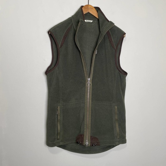 Barbour Other - Barbour Fleece Zipper Vest Sleeveless Full Zip Zipper Pockets Brown Green M